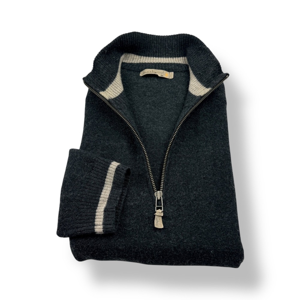 Smartwool‎ Men's Merino Wool Quarter Zip Sweater Charcoal Gray Size Medium